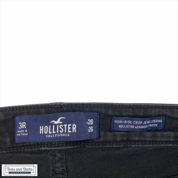 Hollister Ripped Cuffed Skinny Black Jeans - Picture 7 of 7